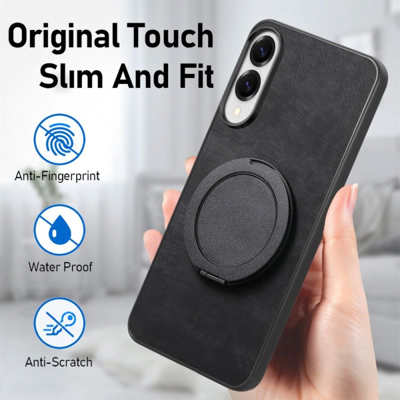 Case Hoesje Samsung Galaxy S25 5g Edge Telefoonhoesje Suède-effect Met Draaibare Standaard