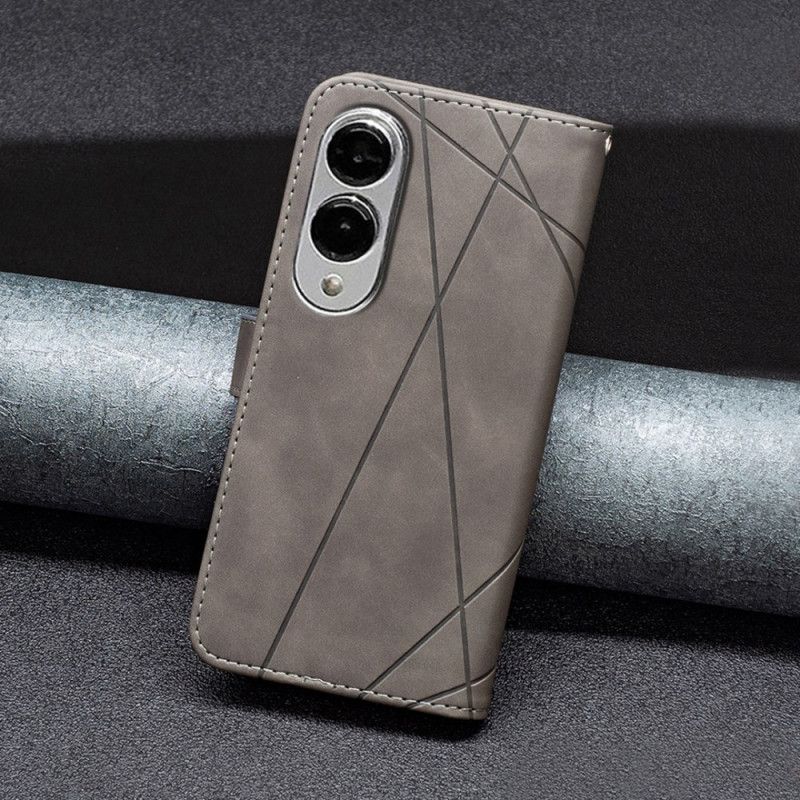 Flip Case Leren Samsung Galaxy S25 5g Edge Geometrisch Patroon Binfen Color