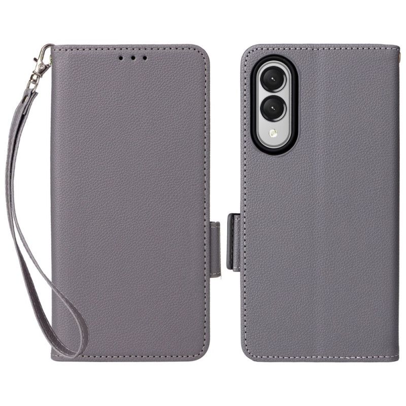 Flip Case Leren Samsung Galaxy S25 5g Edge Kunstleer Met Bandje