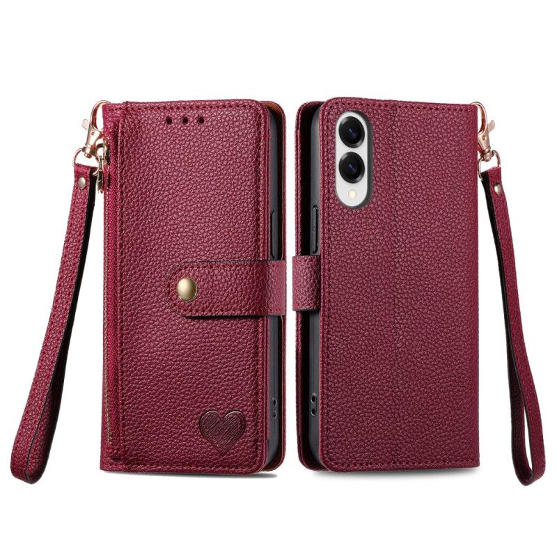 Flip Case Leren Samsung Galaxy S25 5g Edge Rfid-hartontwerp