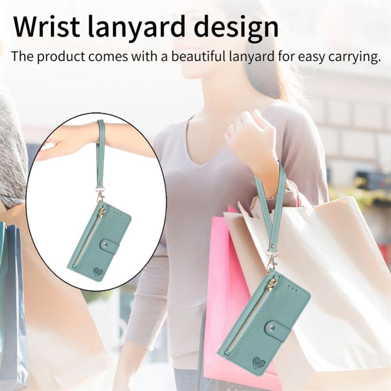 Flip Case Leren Samsung Galaxy S25 5g Edge Rfid-hartontwerp