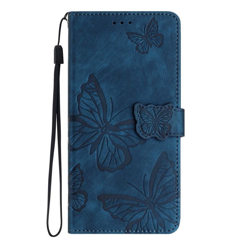 Flip Case Leren Samsung Galaxy S25 5g Edge Suède Vlindereffect