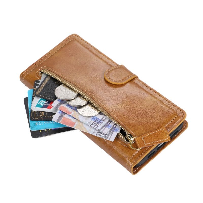 Folio-hoesje Samsung Galaxy S25 5g Edge Ritssluiting En Kaarthouder