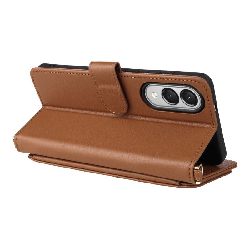 Folio-hoesje Samsung Galaxy S25 5g Edge Telefoonhoesje Gewatteerd Met Bandje En Schouderband