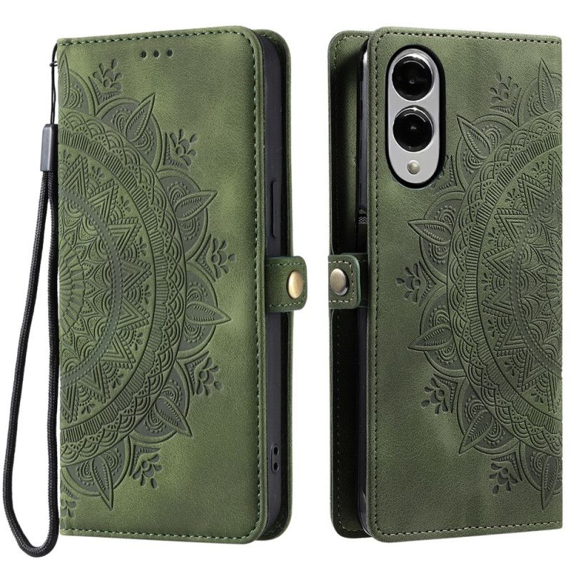 Folio-hoesje Samsung Galaxy S25 5g Edge Telefoonhoesje Mandala Suède-effect