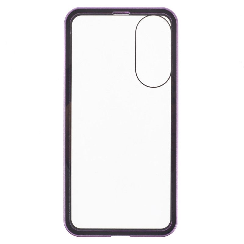 Hoesje Samsung Galaxy S25 5g Edge Gehard Glas En Magnetisch Frame Bescherming Hoesje