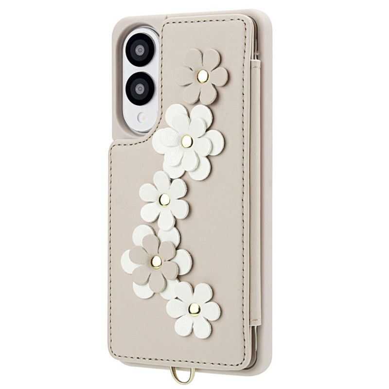 Hoesje Samsung Galaxy S25 5g Edge Kaarthouder Met Bloemenmotief Bescherming Hoesje