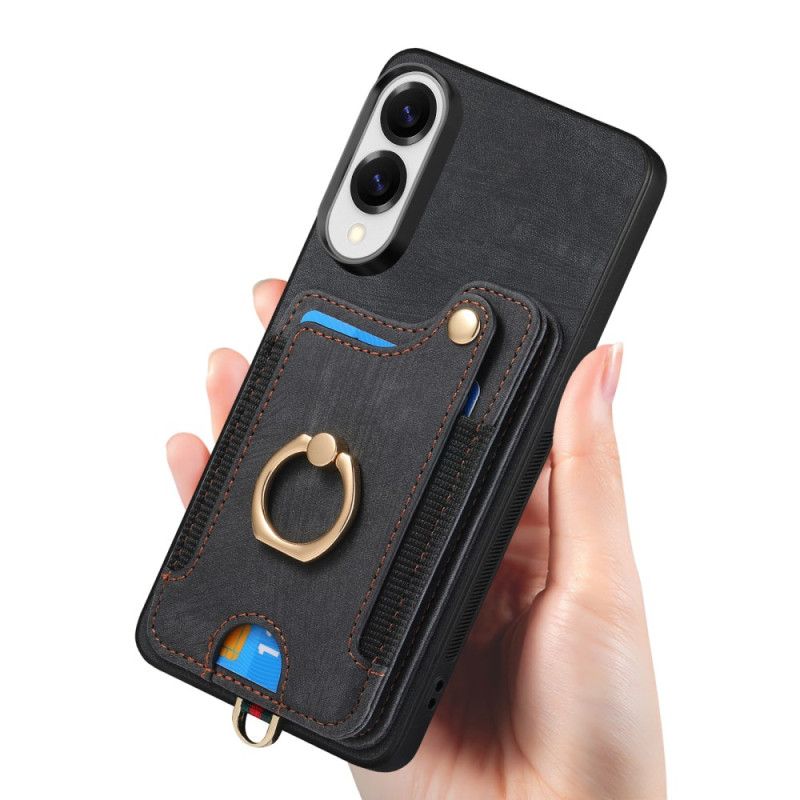 Hoesje Samsung Galaxy S25 5g Edge Retro Rfid-kaarthouder En Draagkoord