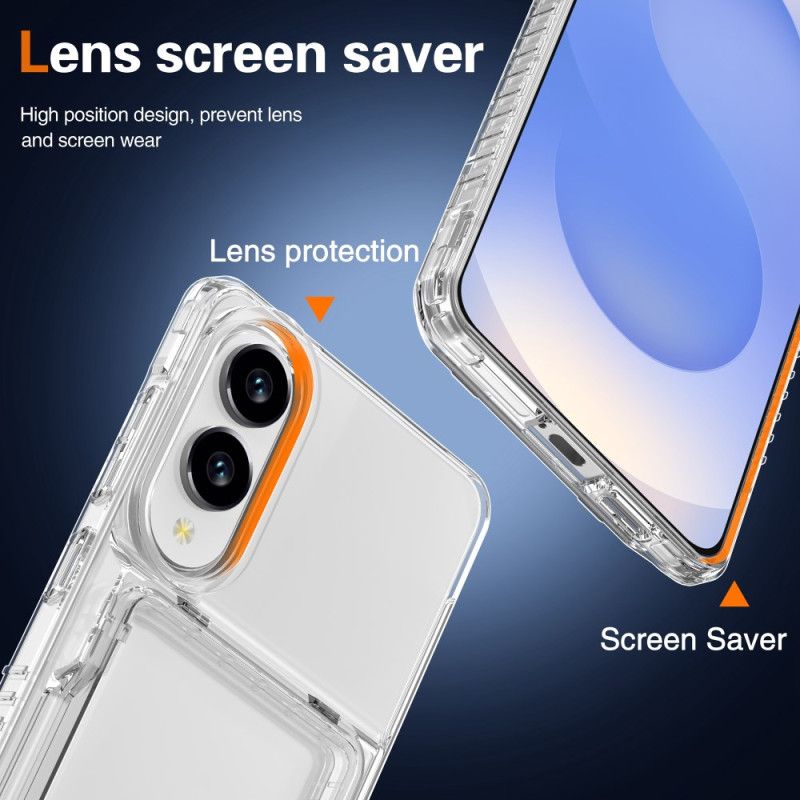 Hoesje Samsung Galaxy S25 5g Edge Transparant Met Kaarthouder Bescherming Hoesje