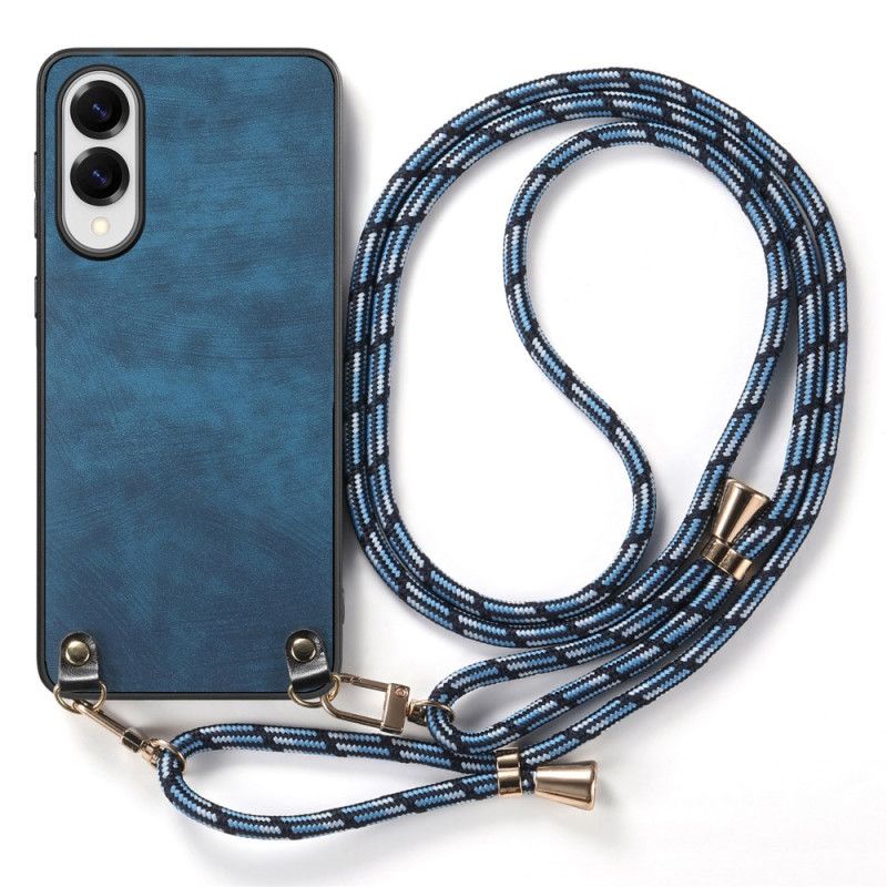 Hoesje Samsung Galaxy S25 5g Edge Vintage Koord Met Leerlook