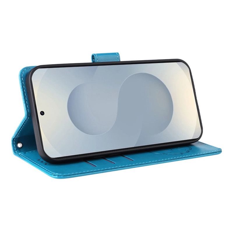 Leren Hoesje Samsung Galaxy S25 5g Edge Bloemenprint Bescherming Hoesje