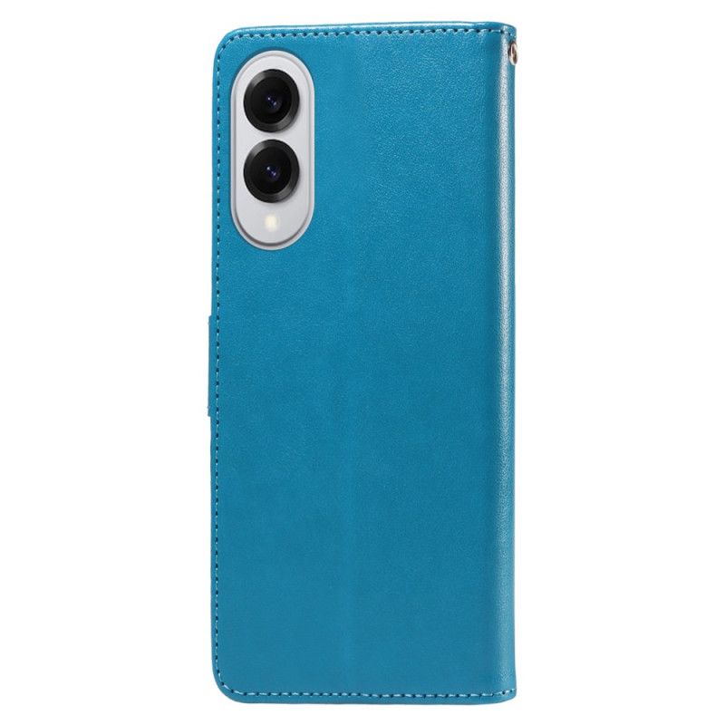 Leren Hoesje Samsung Galaxy S25 5g Edge Bloemenprint Bescherming Hoesje