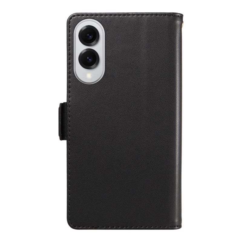 Leren Hoesje Samsung Galaxy S25 5g Edge Kaarthouder En Polsbandje