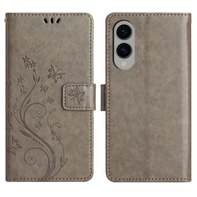 Leren Hoesje Samsung Galaxy S25 5g Edge Kleine Bloemen Bescherming Hoesje