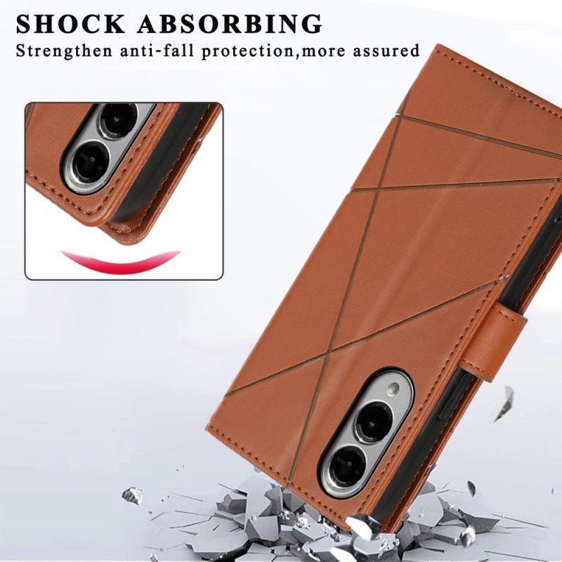 Leren Hoesje Samsung Galaxy S25 5g Edge Lijnen