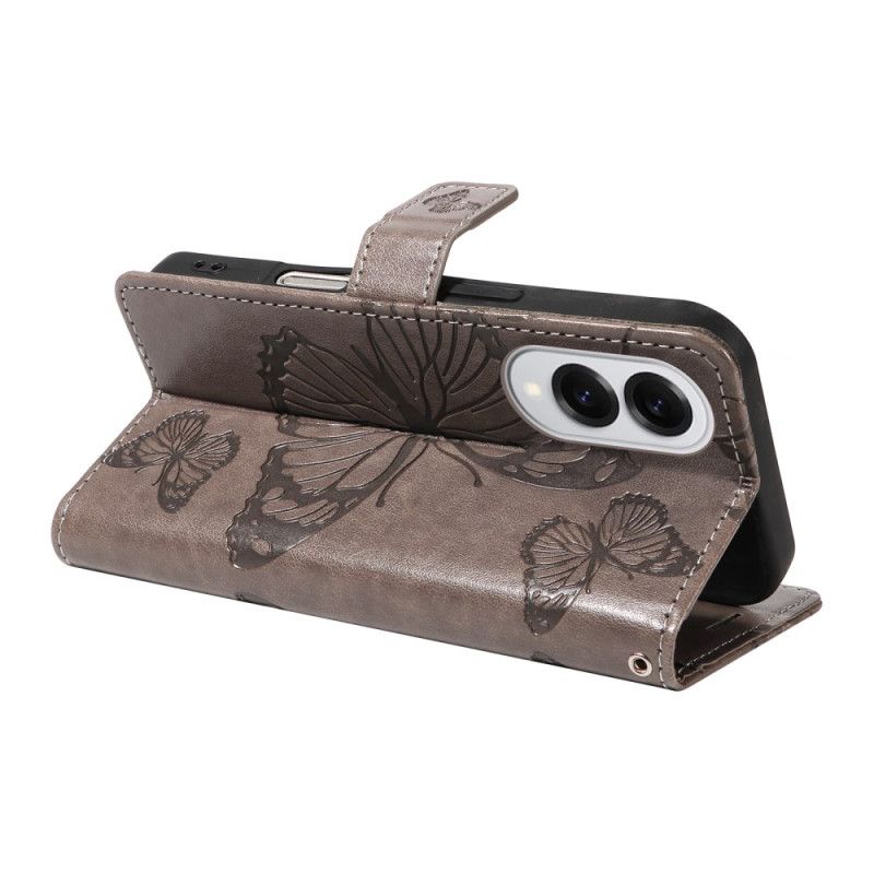 Leren Hoesje Samsung Galaxy S25 5g Edge Patroon Met Gigantische Vlinders