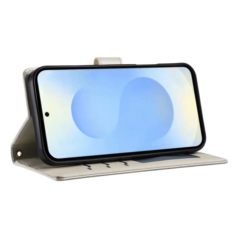 Leren Hoesje Voor Samsung Galaxy S25 5g Edge Gewatteerd Met Bandje En Schouderband