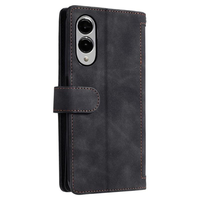 Leren Hoesje Voor Samsung Galaxy S25 5g Edge Rits Portemonnee