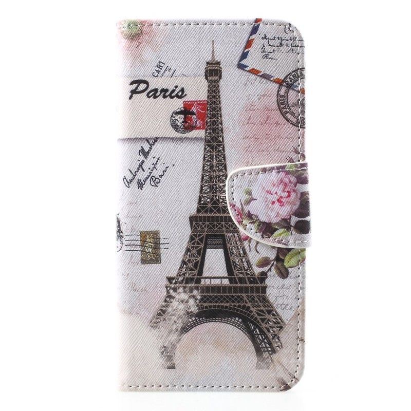 Bescherming Hoesje iPhone XR Telefoonhoesje Retro Eiffeltoren