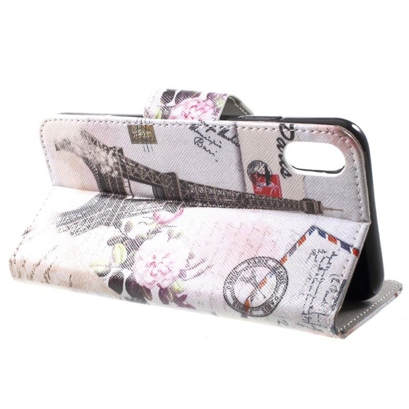 Bescherming Hoesje iPhone XR Telefoonhoesje Retro Eiffeltoren