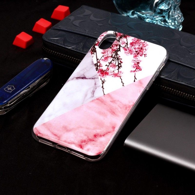 Case Hoesje iPhone XR Telefoonhoesje Gemarmerde Pruimenbloesems