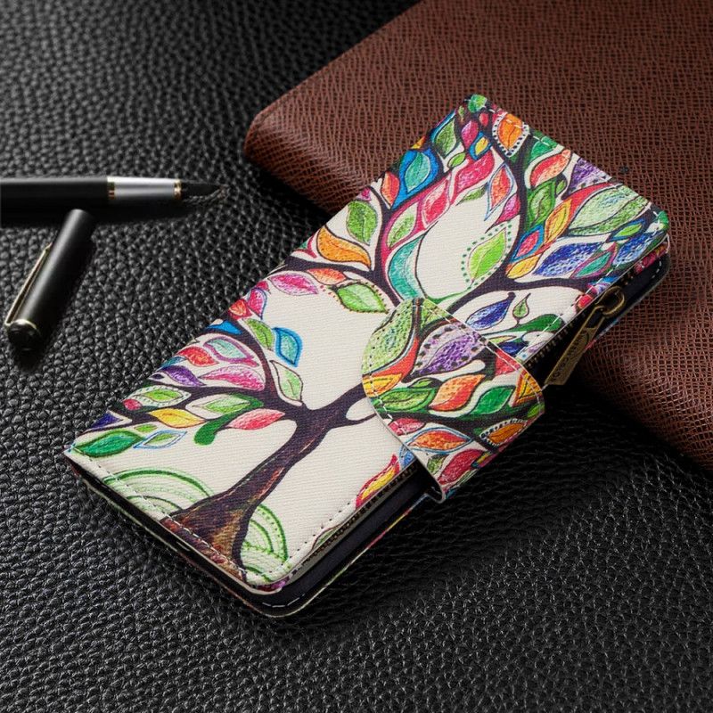 Cover Folio-hoesje iPhone XR Lichtblauw Wit Telefoonhoesje Boomzak Met Ritssluiting