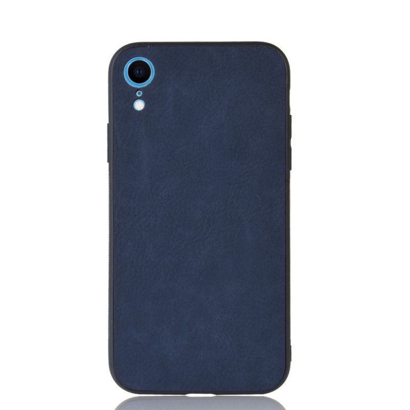 Cover Hoesje iPhone XR Donkerblauw Zwart Telefoonhoesje Premium Leereffect