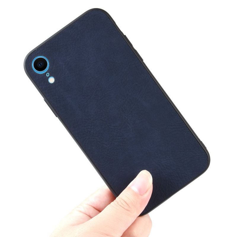 Cover Hoesje iPhone XR Donkerblauw Zwart Telefoonhoesje Premium Leereffect