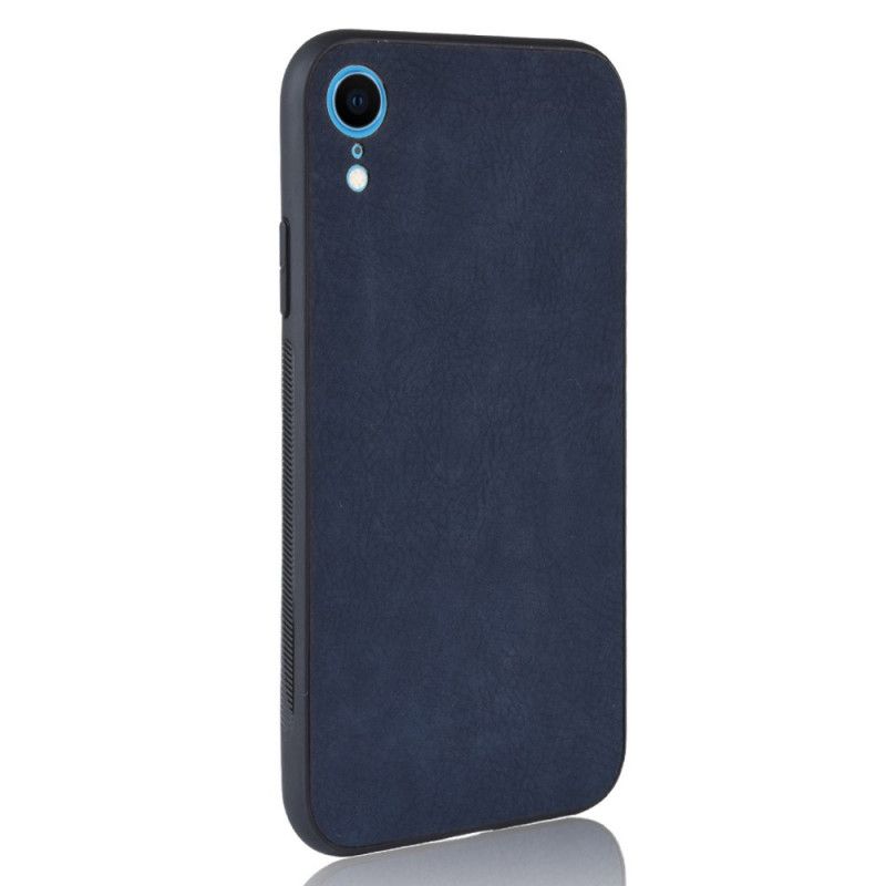 Cover Hoesje iPhone XR Donkerblauw Zwart Telefoonhoesje Premium Leereffect