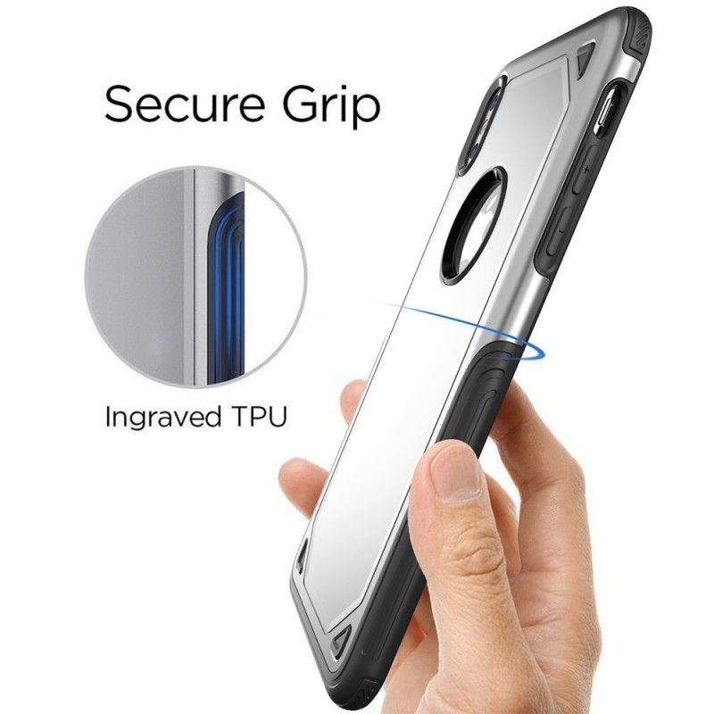 Cover Hoesje iPhone XR Roségoud Zwart Telefoonhoesje Premium Metaaleffect