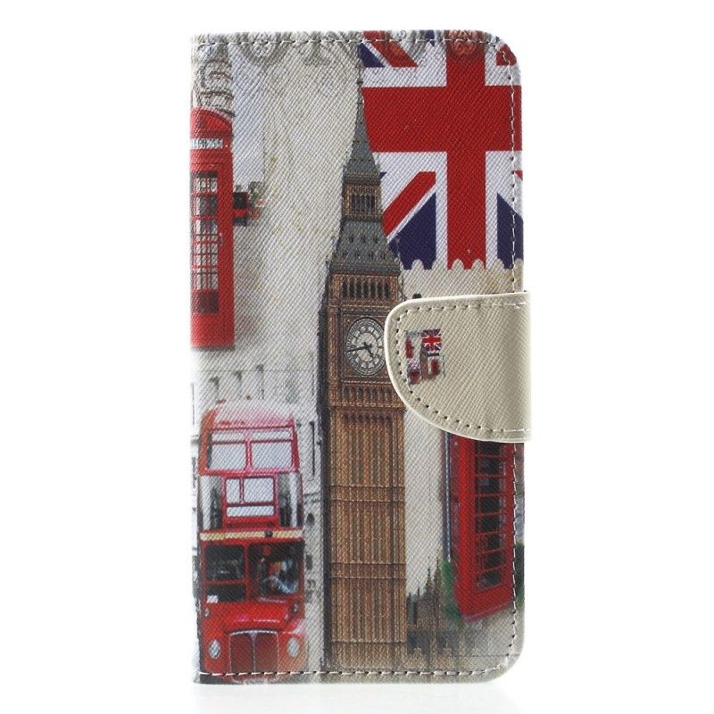 Flip Case Leren iPhone XR Leven In Londen