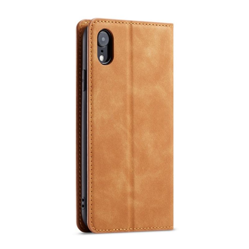 Folio-hoesje iPhone XR Rood Zwart Voorwenw Leereffect