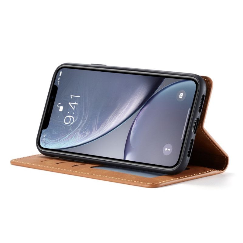 Folio-hoesje iPhone XR Rood Zwart Voorwenw Leereffect