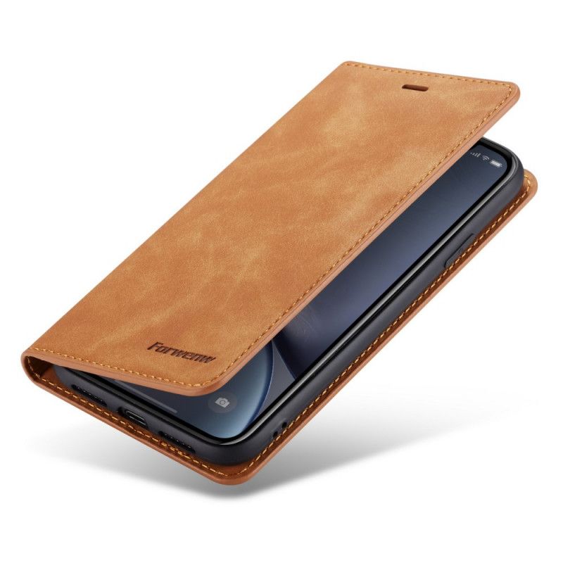 Folio-hoesje iPhone XR Rood Zwart Voorwenw Leereffect