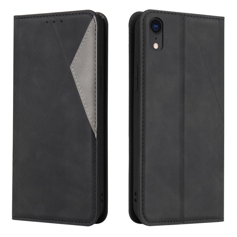 Folio-hoesje voor iPhone XR Grijs Zwart Zijdezachte Driehoek