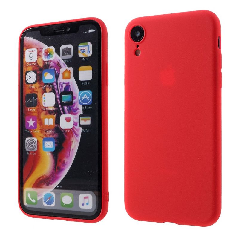 Hoesje iPhone XR Grijs Zwart Mat Siliconen