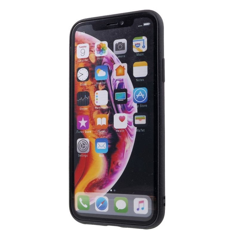 Hoesje iPhone XR Grijs Zwart Mat Siliconen