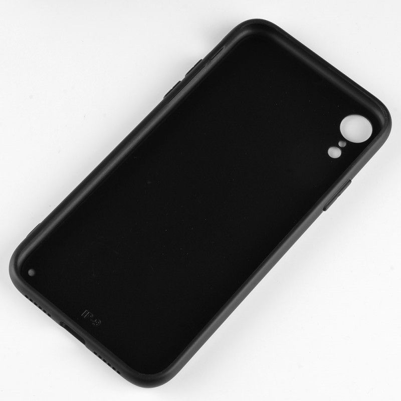 Hoesje iPhone XR Grijs Zwart Tweekleurig Kunstleer