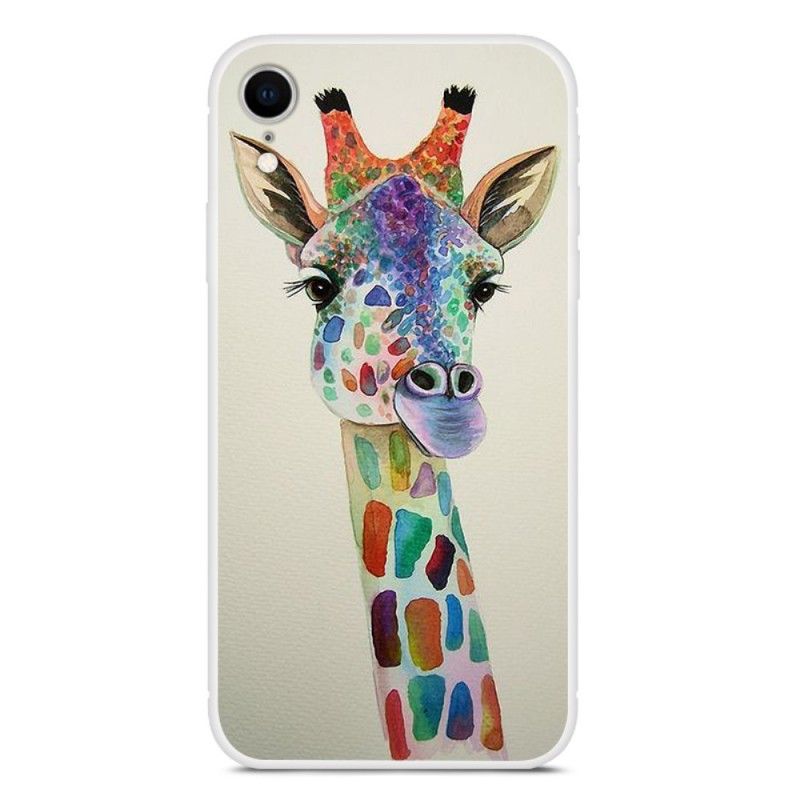 Hoesje iPhone XR Kleurrijke Giraf