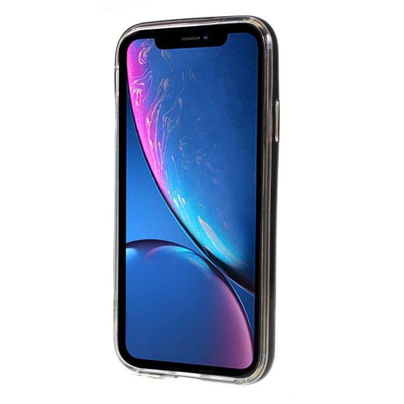 Hoesje iPhone XR Rood Zwart Hybride Met Ondersteuning Voor Kwikgruis