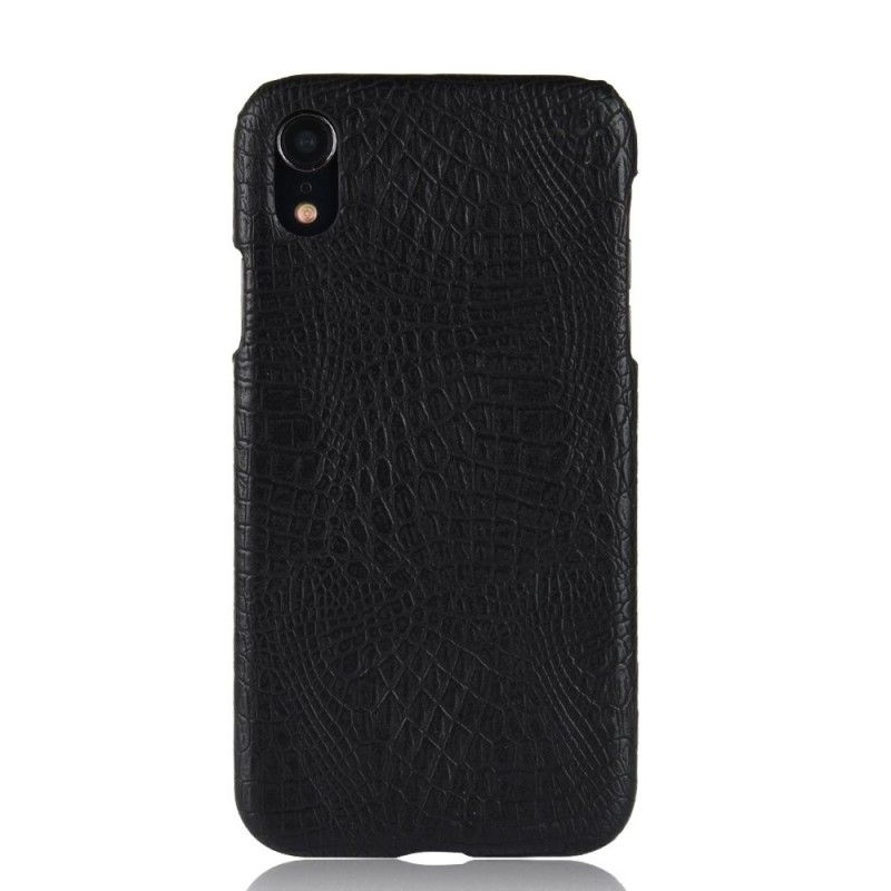 Hoesje iPhone XR Rood Zwart Krokodillenhuideffect