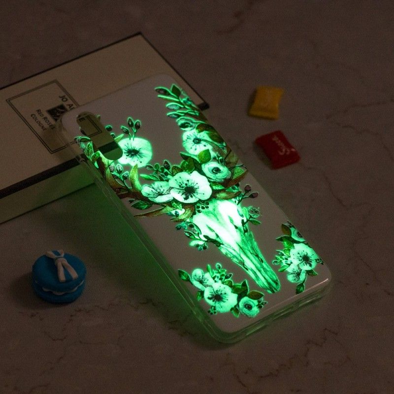 Hoesje iPhone XR Telefoonhoesje Eland Met Fluorescerende Bloemen