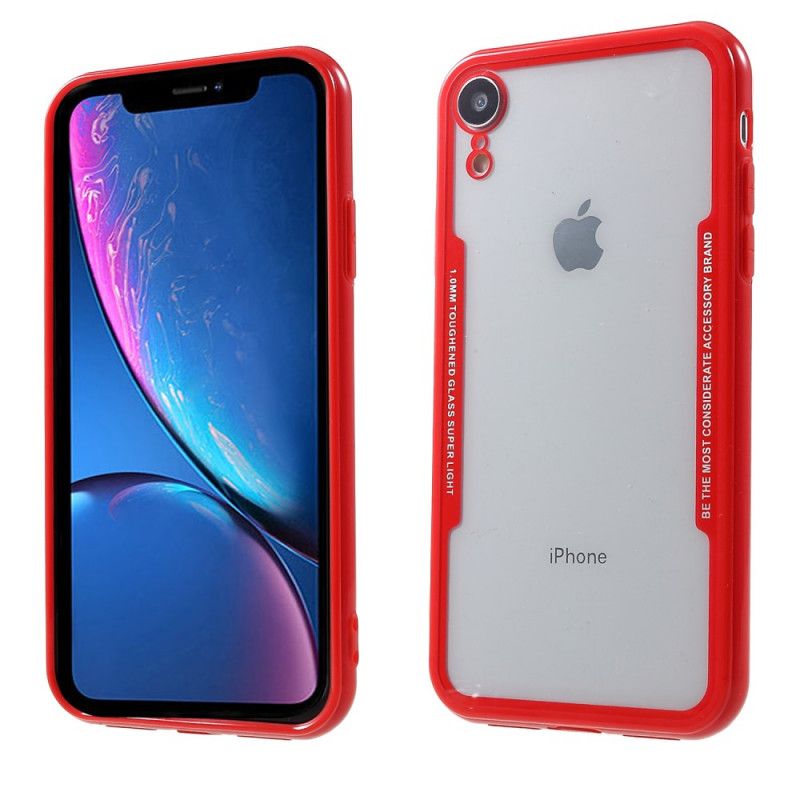 Hoesje iPhone XR Wit Zwart Transparante Siliconen Randen