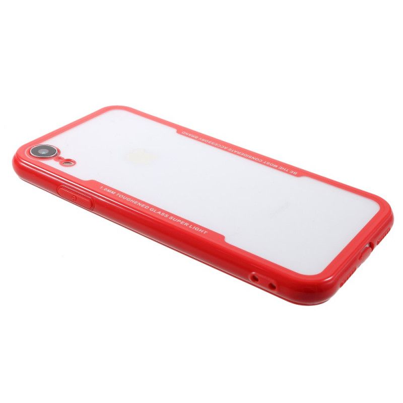 Hoesje iPhone XR Wit Zwart Transparante Siliconen Randen