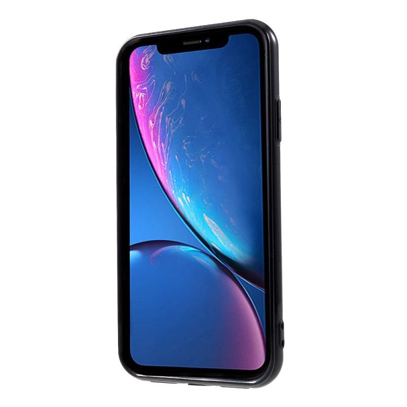 Hoesje iPhone XR Wit Zwart Transparante Siliconen Randen