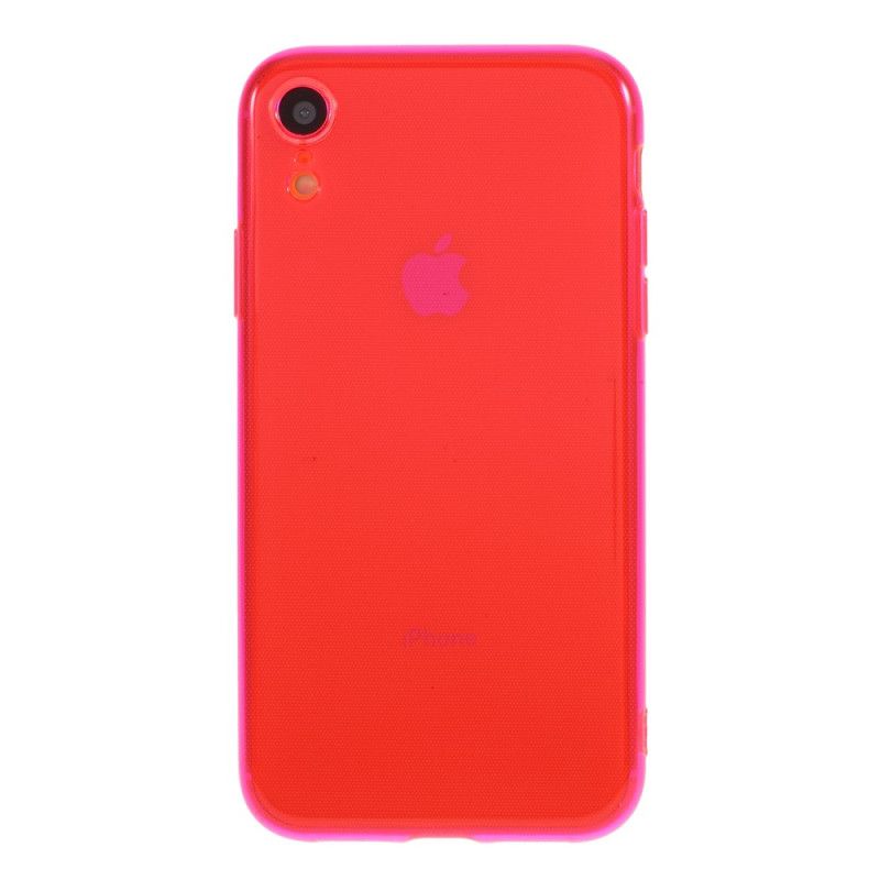 Hoesje voor iPhone XR Donkerblauw Oranje Siliconenkleuren
