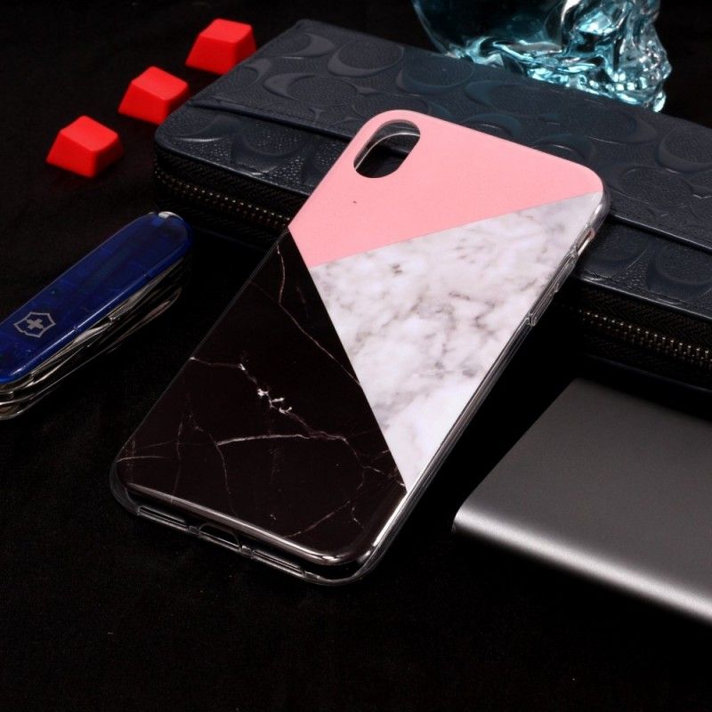 Hoesje voor iPhone XR Geometrisch Marmereffect