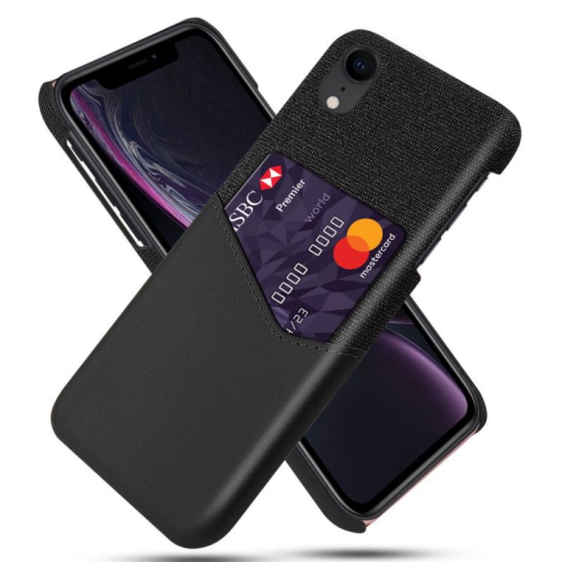 Hoesje voor iPhone XR Grijs Zwart Ksq Kaarthouder