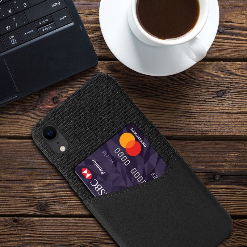 Hoesje voor iPhone XR Grijs Zwart Ksq Kaarthouder