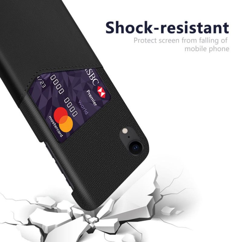 Hoesje voor iPhone XR Grijs Zwart Ksq Kaarthouder